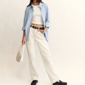 NWT Reformation Val 90s Mid Rise Straight Jeans  Fior Di Latte- Size 25